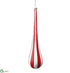 Silk Plants Direct Plastic Teardrop Ornament - Red White - Pack of 12