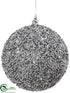 Silk Plants Direct Ball Ornament - Silver - Pack of 6