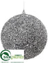 Silk Plants Direct Ball Ornament - Silver - Pack of 1