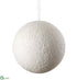 Silk Plants Direct Glittered Ball Ornament - White - Pack of 2