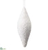 Silk Plants Direct Glittered Finial Ornament - White - Pack of 12