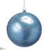 Silk Plants Direct Glittered Plastic Ball Ornament - Blue Gray - Pack of 12