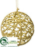 Silk Plants Direct Ball Ornament - Gold - Pack of 12