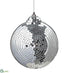 Silk Plants Direct Mosaic Disc Ornament - Silver Clear - Pack of 4