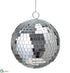 Silk Plants Direct Mosaic Ball Ornament - Silver Clear - Pack of 8