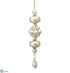 Silk Plants Direct Pearl Drop Ornament - Pearl - Pack of 12