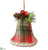 Plaid Bell Ornament - Green Red - Pack of 24