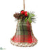 Silk Plants Direct Plaid Bell Ornament - Green Red - Pack of 24