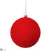 Silk Plants Direct Plastic Ball Ornament - Red - Pack of 12