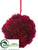 Pompom Ball Ornament - Burgundy - Pack of 6