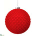 Silk Plants Direct Plastic Ball Ornament - Red - Pack of 6