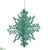 Glittered Snowflake Ornament - Jade - Pack of 24
