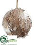 Silk Plants Direct Ball Ornament - Gray White - Pack of 12
