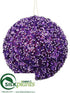 Silk Plants Direct Ball Ornament - Purple - Pack of 8