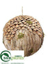 Silk Plants Direct Ball Ornament - Brown Green - Pack of 2