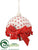 Polka Dot Ball Ornament - Red Natural - Pack of 12