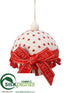 Silk Plants Direct Polka Dot Ball Ornament - Red Natural - Pack of 12
