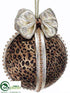 Silk Plants Direct Leopard Ball Ornament - Brown Gold - Pack of 6
