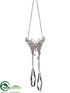 Silk Plants Direct Butterfly Ornament - Clear Silver - Pack of 6