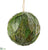 Glittered Leaf Ball Ornament - Green - Pack of 6