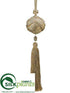 Silk Plants Direct Ball Tassel Ornament - Gold - Pack of 6