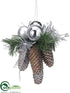 Silk Plants Direct Ornament - Silver Green - Pack of 12