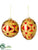 Ball, Finial Ornament - Red Gold - Pack of 6