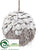 Ball Ornament - Whitewashed Glittered - Pack of 8