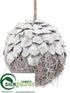 Silk Plants Direct Ball Ornament - Whitewashed Glittered - Pack of 8