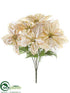 Silk Plants Direct Poinsettia Bush - Beige Metallic - Pack of 6
