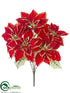 Silk Plants Direct Poinsettia Bush - Red Gold - Pack of 6
