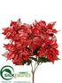 Silk Plants Direct Poinsettia Bush - Red - Pack of 12