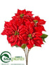 Silk Plants Direct Poinsettia Bush - Red - Pack of 6