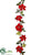 Poinsettia, Cedar, Hydrangea Garland - Red Green - Pack of 4