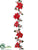 Poinsettia, Pine, Berry Garland - Red White - Pack of 4