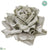 Velvet Rose With Clip - Gray Silver - Pack of 12