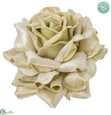 Velvet Rose With Clip - Vanilla Gold - Pack of 12