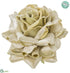 Silk Plants Direct Velvet Rose With Clip - Vanilla Gold - Pack of 12
