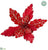 Glittered Rhinestone Poinsettia With Clip - Red - Pack of 12