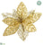 Glittered Rhinestone Poinsettia - Gold - Pack of 12