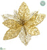 Silk Plants Direct Glittered Rhinestone Poinsettia - Gold - Pack of 12
