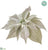 Velvet Poinsettia With Clip - Gray Silver - Pack of 12