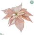 Silk Plants Direct Velvet Poinsettia With Clip - Pink - Pack of 12