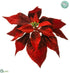 Silk Plants Direct Velvet Poinsettia With Clip - Red - Pack of 12