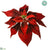 Velvet Poinsettia With Clip - Red - Pack of 12