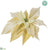Velvet Poinsettia With Clip - Vanilla Gold - Pack of 12
