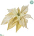 Silk Plants Direct Velvet Poinsettia With Clip - Vanilla Gold - Pack of 12