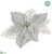 Glittered Sheer Poinsettia - Silver - Pack of 24