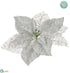 Silk Plants Direct Glittered Sheer Poinsettia - Silver - Pack of 24
