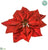 Metallic Crackle-Finished Poinsettia - Red - Pack of 24